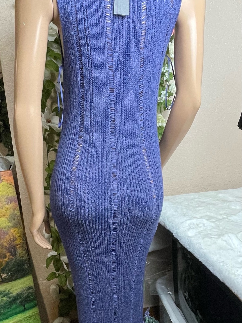 Steve Madden Sleeveless Knit Midi Dress in Vintage Blue - Picture 6 of 9